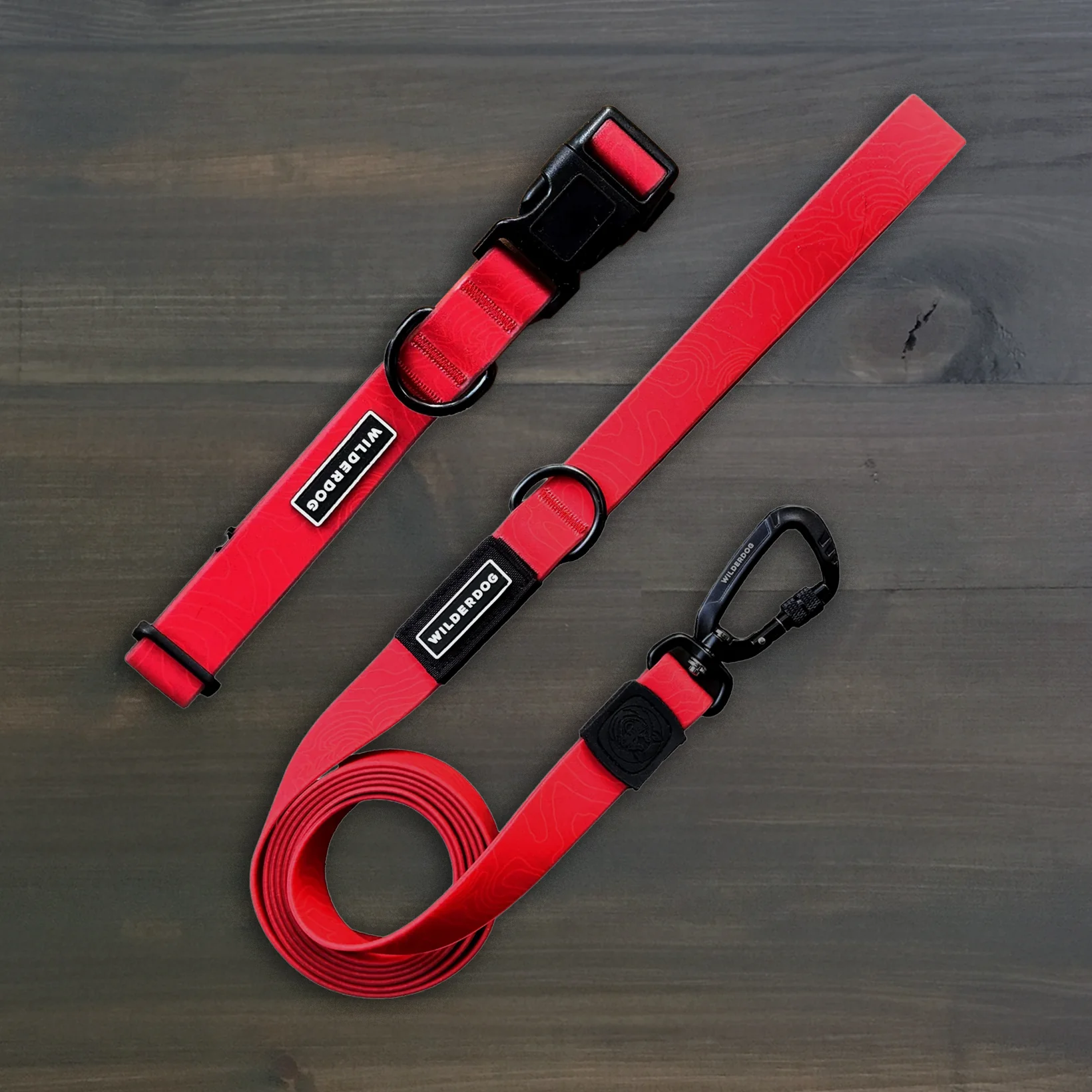 Red Waterproof Pro Leash + Collar Bundle